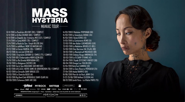 mass hysteria maniac tournée concerts